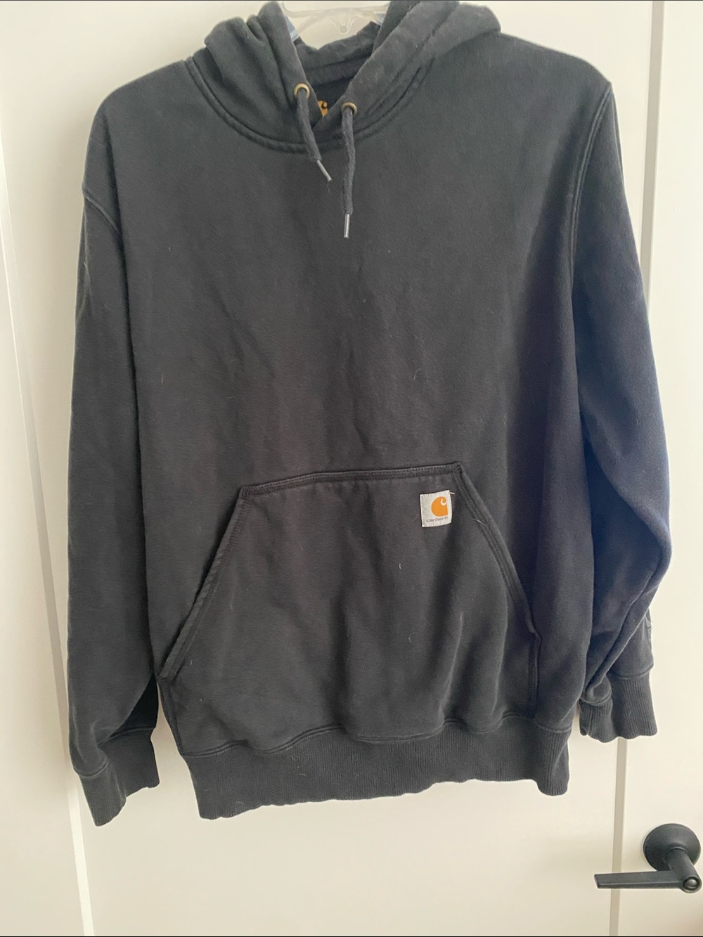 Carhartt Black Pullover Hooded Sweatshirt with Kangaroo Pocket